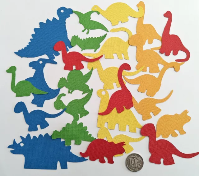 25 Dinosaur Die Cuts - Not Stickers - Mixed Colours - Scrapbooking Item No 118