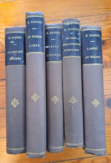 Maurice Barrès Lot de 5 livres 1894-1913 dont Colline Inspirée première Édition