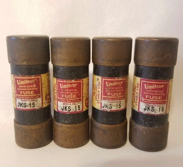 Lot De 4 Buss Cooper Bussmann JKS-15 Limitron Fusibles JKS15 15A