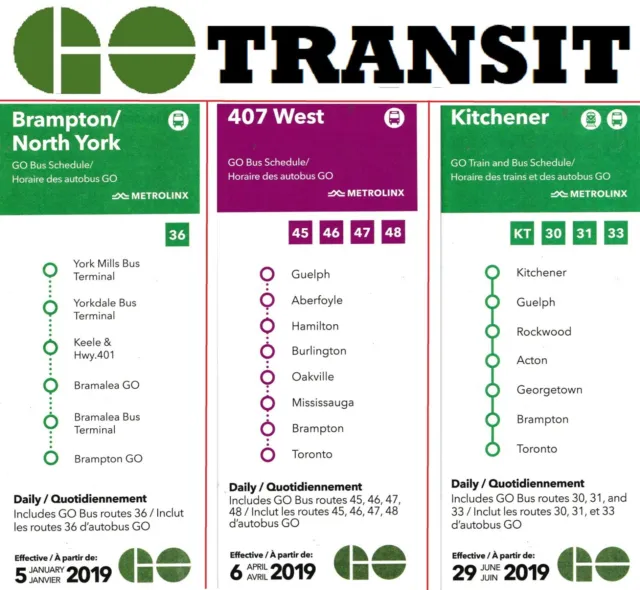 GO 🚌🚆 Schedule Map Bus Train 2019 Canada Ontario public transport transit
