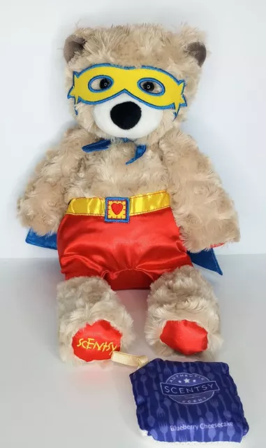 Scentsy Sebastian the Super Buddy Plush Bear Blueberry Cheesecake Scent Pak 16"