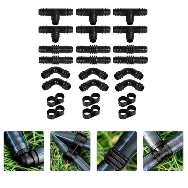 48 piezas juego de riego por goteo tubo de jardín manguera rociador conector