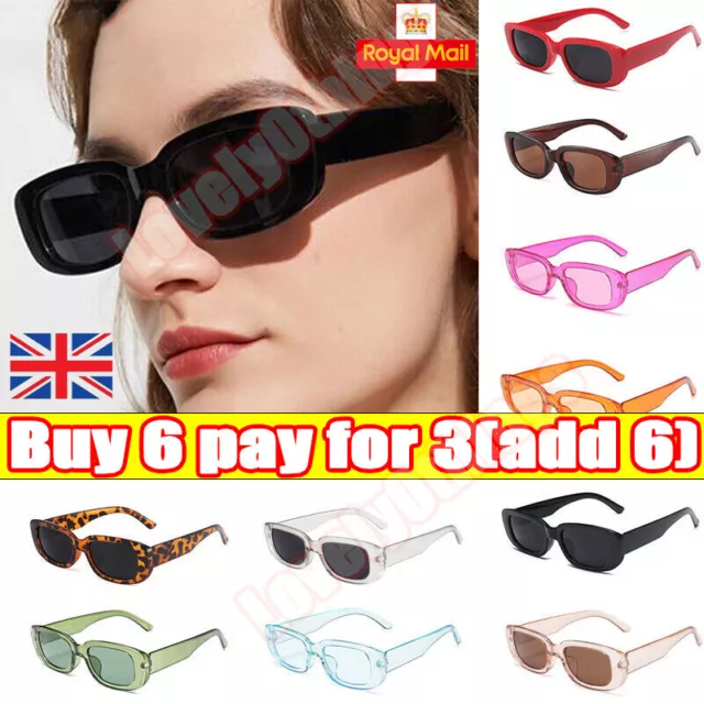 WOMEN MEN SQUARE Sunglasses Small Rectangle Sunglasses Unisex UV Protection  , £3.38 - PicClick UK