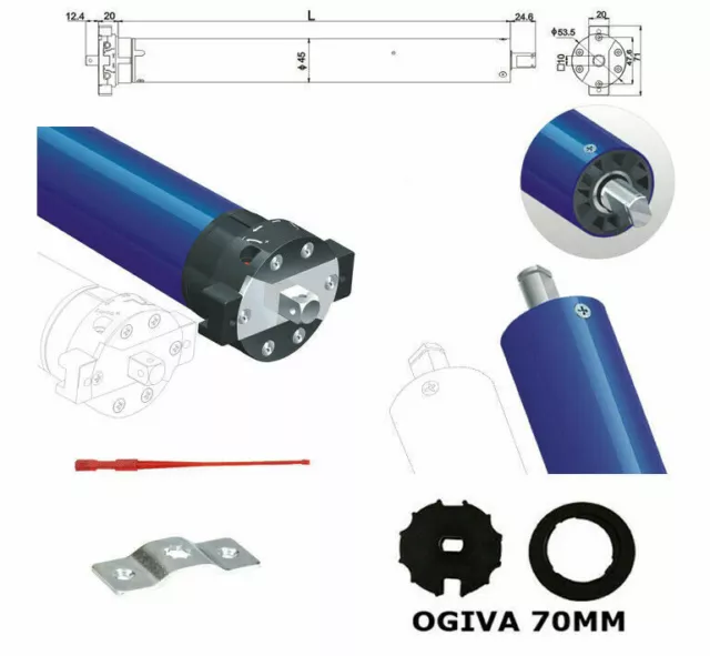 Motor Eléctrico Tubular Para Apertura Y Cerradura De Cortinas Exterior Sol 20NM