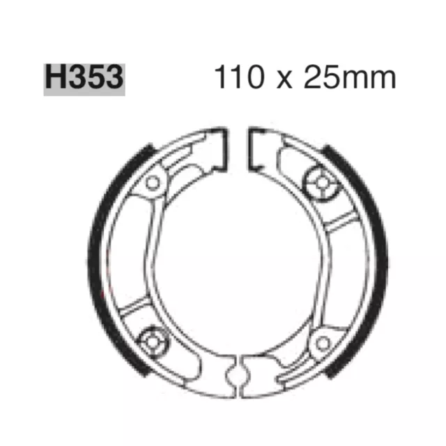 Paire Mâchoires de Frein EBC H353 pour Honda 125 Anf Innova c. -à- 2003-2016