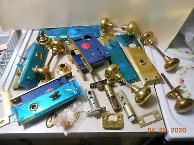 Large Lot of Brass Door Knobs, Plates, Misc Items-New & Used L@@K