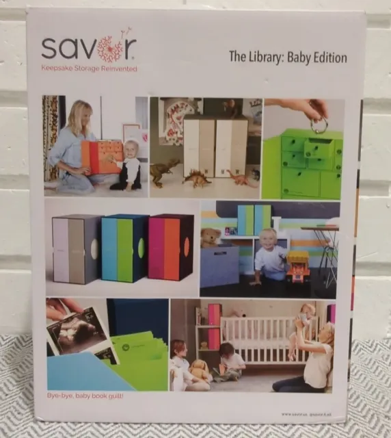 SAVOR Keepsake Storage Box Set The Library Baby Edition Mementos, Slate - BE3