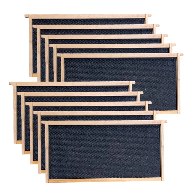 Hives-Deep or Brood Size Beehive Frames and Foundations,10 Pack Honey Bee Frames