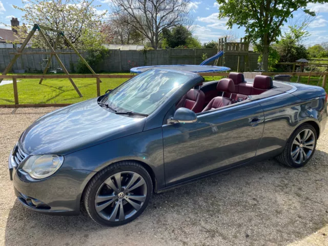 Volkswagen VW EOS 2.0 200bhp Convertible Hard Top Red Leather 7 month MOT