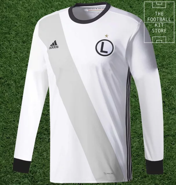 Legia Warsaw Home Shirt - adidas Mens Football Jersey - Long Sleeved - All Sizes