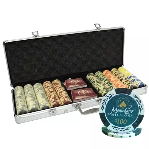 Mrc Poker 500Pcs 14G Monte Carlo Millions Poker Chips Set With Alum Case