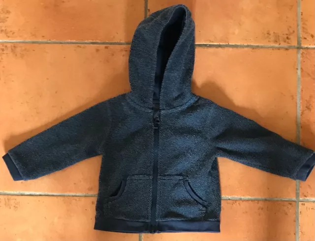 Sweat à capuche TU Baby Boys bleu chaud zippé âge 6-9 mois