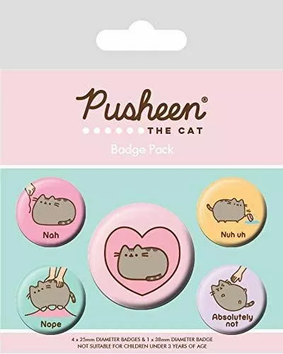PUSHEEN Official Pin Backed Badge Pack FUN