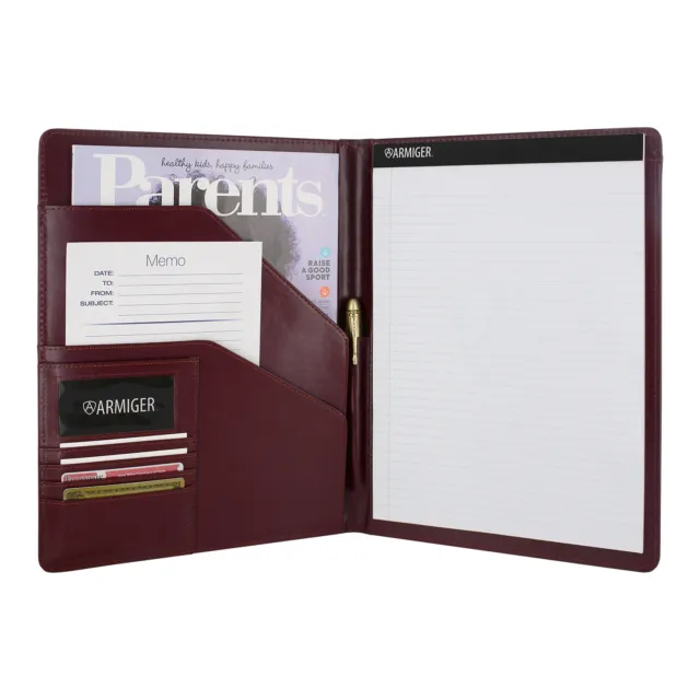 Armiger Executive Bonded Leather Professional Padfolio Notepad - Chestnut Brown