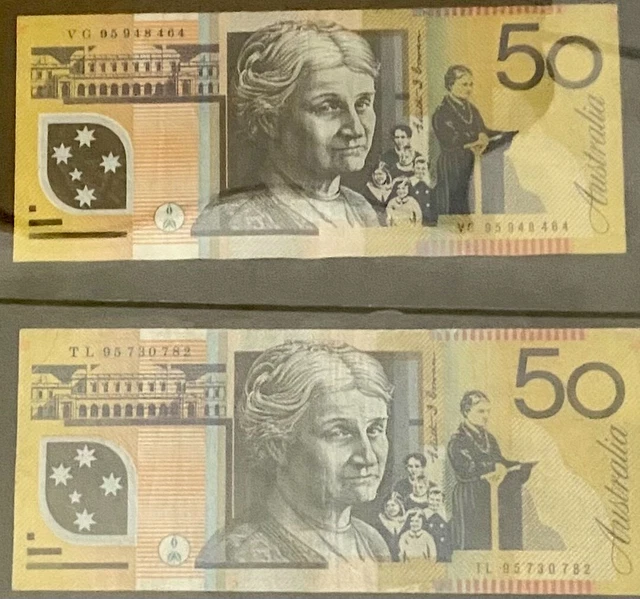Last day of issue 1995 $50 dollar note - aUnc VG95 Plus a circulated 