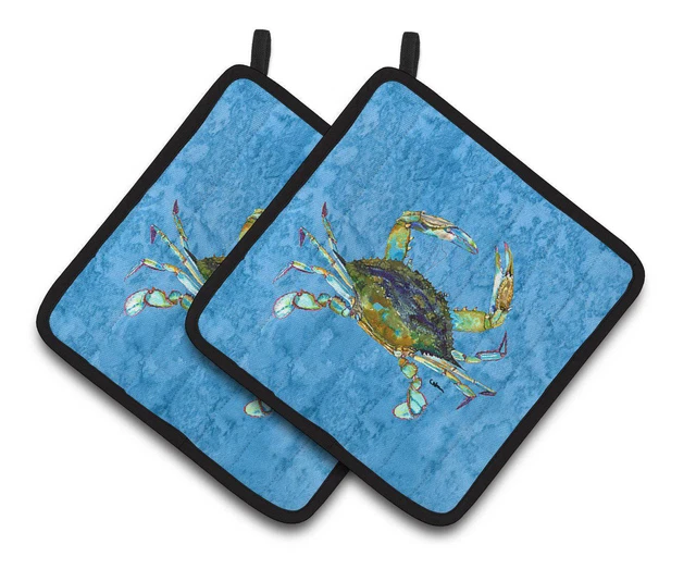 Blue Crab Pair of Pot Holders 8656PTHD-S