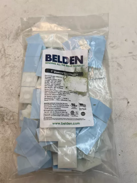 BAG OF 100 Belden DT-MP-1000-9-C 1" Diamond Mounting Pad Cable Tie Rubber Base