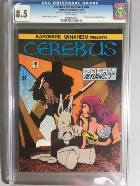 Cerebus the Aardvark #10, Origin of Sophia, **Signed by Dave Sim**, CGC, 8.5
