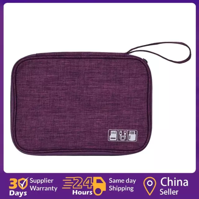 Travel Watch Band Storage Bag Earphone Data Cable Strap Organizers (Purple) ☘️