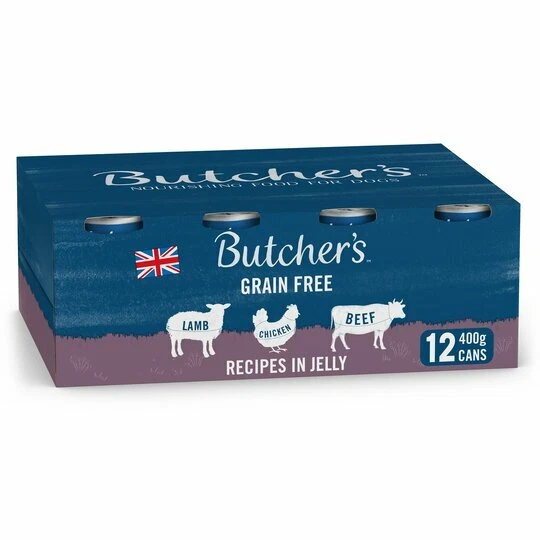 Butcher's Meaty Recipe In Jelly Wet Dog Food Tins 12 x 400g - (Pack of 2)