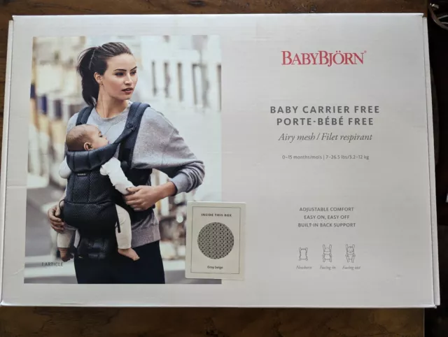 Baby Bjorn Baby Carrier Free - Gray Beige - New!
