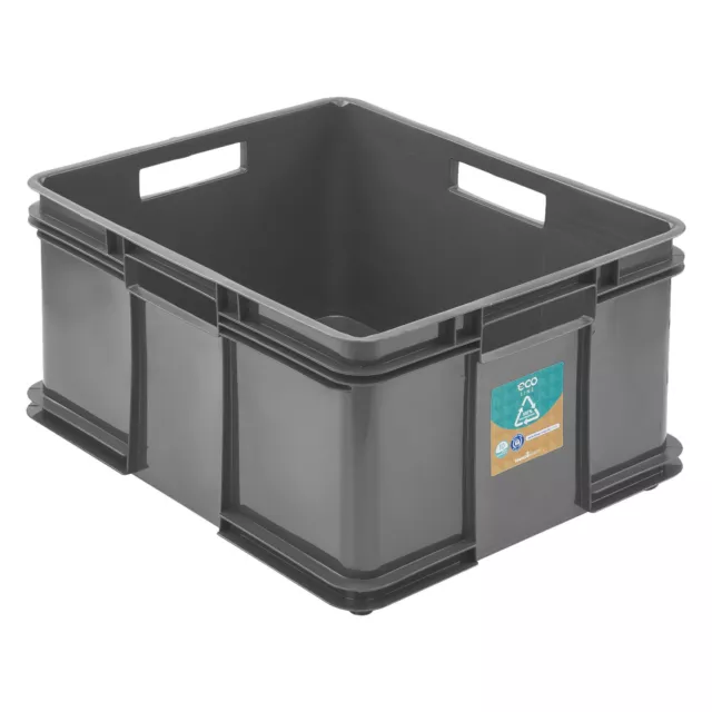 Euro Stapelbox Bruno Eco Grau Stapelkasten 54L Transport Eurobehälter 43x52x28