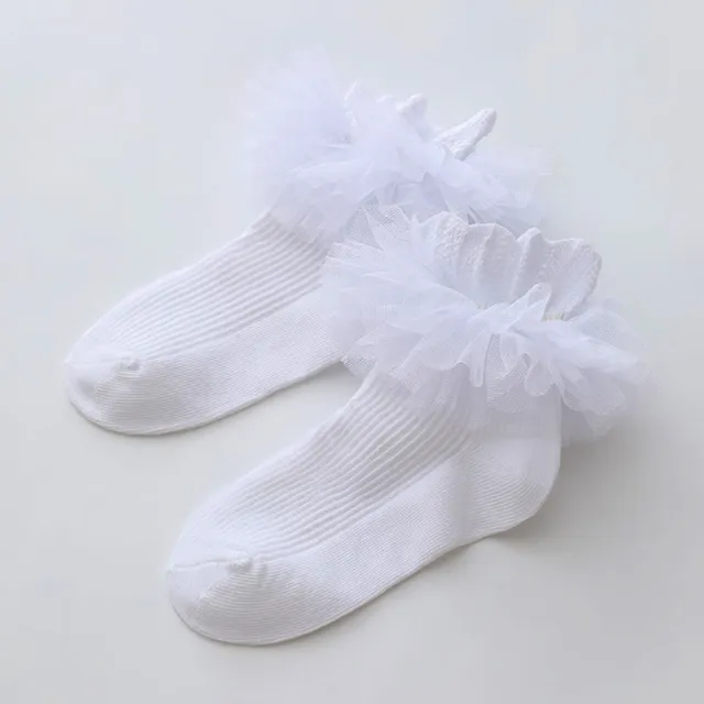 1 Pair Baby Socks Lace Ruffle Eco-friendly Baby Girl Princess Short Socks Cotton