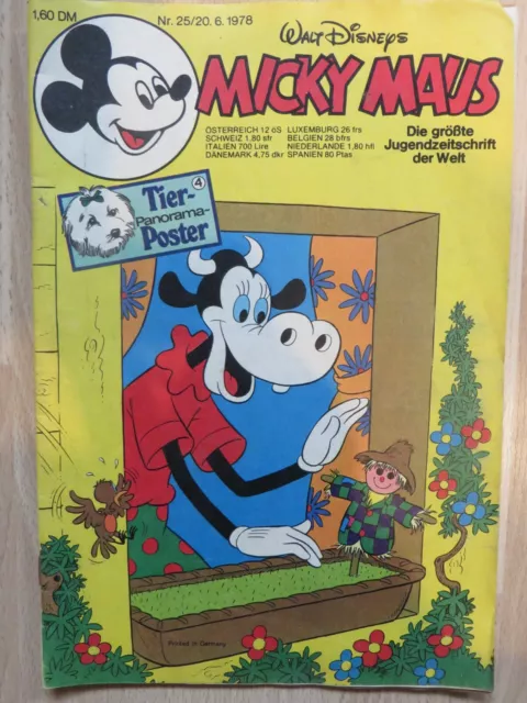 Micky Maus Nr. 25 vom 20.06.1978 mit Beilage und Schnipp von Walt Disney