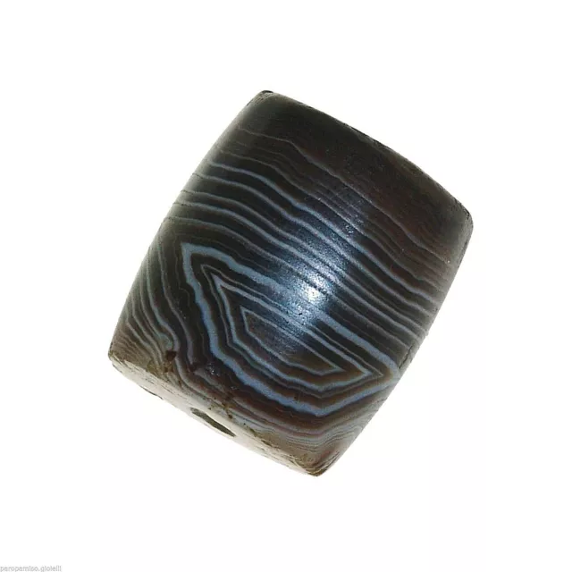(0485) Striped Agate Bead from China-Tibet,    中国古董有条纹的玛瑙珠