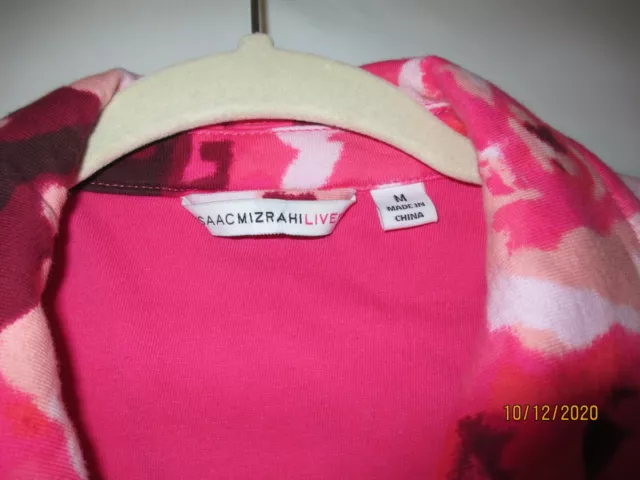 Isaac Mizrahi Live! Blurred Floral Printed Knit Denim Jacket S46 - Size M 2