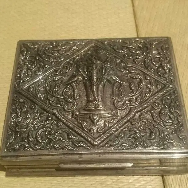 Antique Siam Sterling Silver Cigarette case accessory case Good Condition