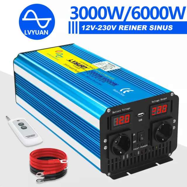 3000 W 6000 W convertitore di tensione sinusoidale puro 12 V-230 V