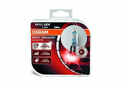 OSRAM NIGHT BREAKER UNLIMITED H11, proiettori alogeni per auto, (W2Q)