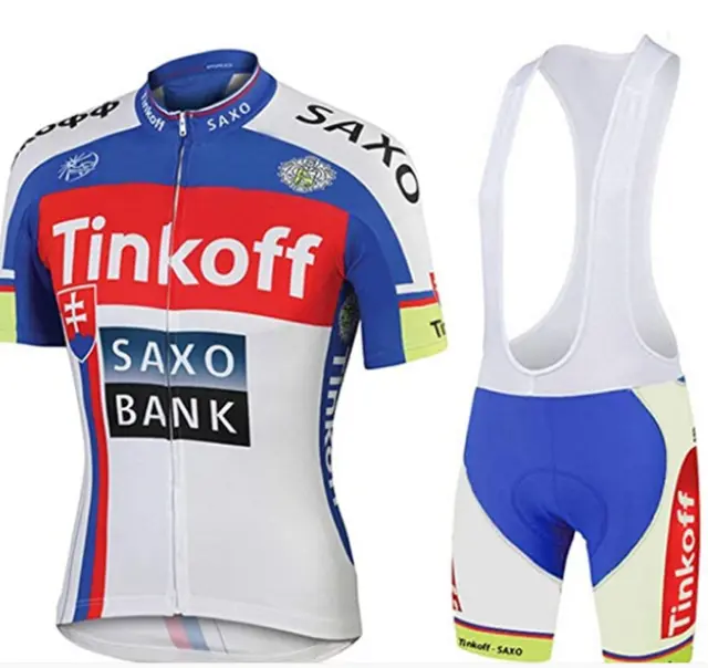 Short Sleeve Men Cycling Jersey and Bib Short Set Tinkoff Summer MTB Bike Suits 3