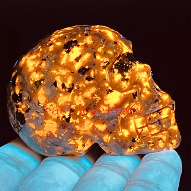 1pc natural Flame's stone skull quartz crystal carved skull reiki healing 2"