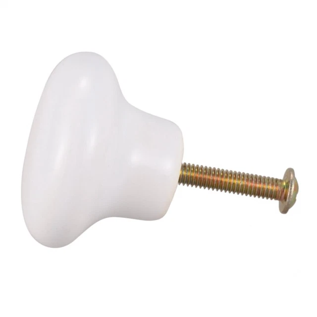 2X Door Round Handles Kitchen Cabinet Cupboard Wardrobe Pull Knobs white S V2U9)