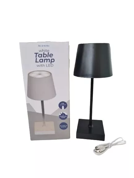 Lampada Da Tavolo Touch Led Ricaricabile Bar Hotel Ristorante Nera