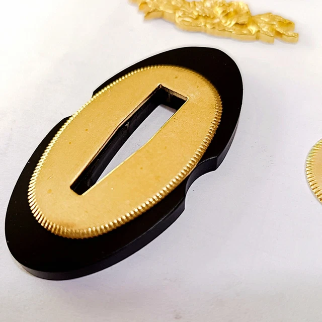 Small Nice Black iron Tsuba Guard +2Seppa For Japan Katana Wakizashi Tanto Sword