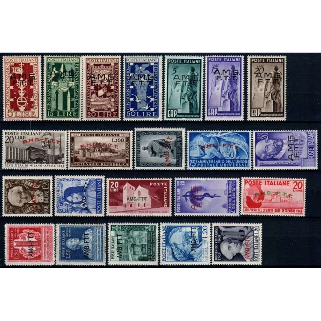 Trieste Zone A 1949 Year Complete 22 Values G.I MNH Mint