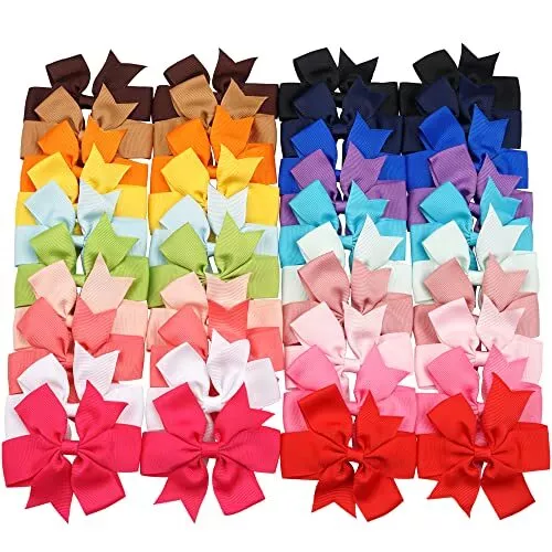 40 Pcs Lots Boutique Baby Girls Hair Bows Kids Alligator Hair Clips Pairs