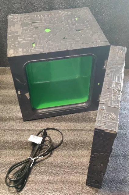 Star Trek Borg Cube Mini Fridge Cools and Warms With Light Up Green Lights RARE!