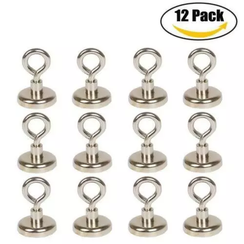 12 Pack Powerful Heavy Duty Neodymium Magnetic Hooks Eyebolt Strong Magnets