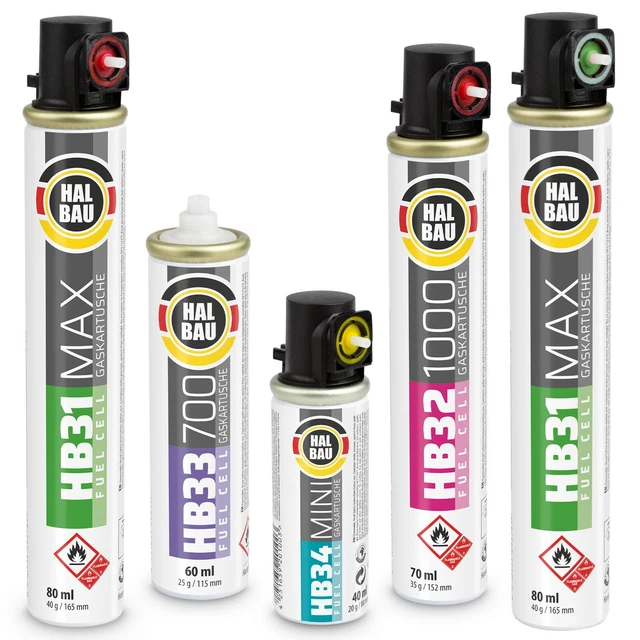 Cartouches De Gaz Fuel Cell RM165 - Lot De 10 - Pour Cloueuses à Gaz - 4 Saisons, Anneau Rouge - 80 Ml - 1100 Tirs