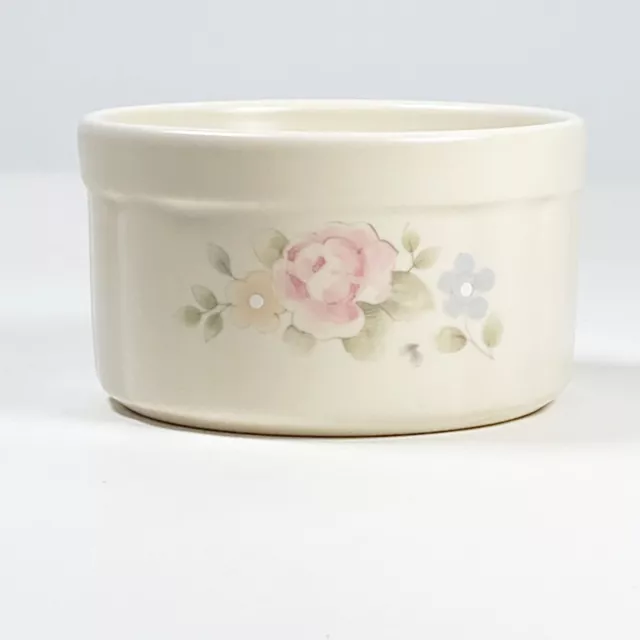 Vintage Pfaltzgraff Open Bowl Stoneware Cream Color with Floral Design 4.5"