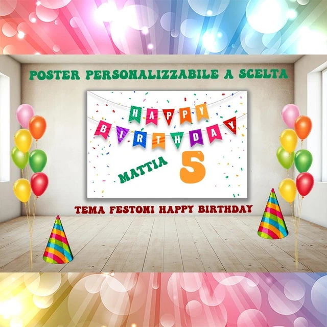 SAVITA Sfondo Compleanno Blu A Tema Cartone Animato – 150x100cm Con Corda, Decorazione Per Feste Bambini E Foto