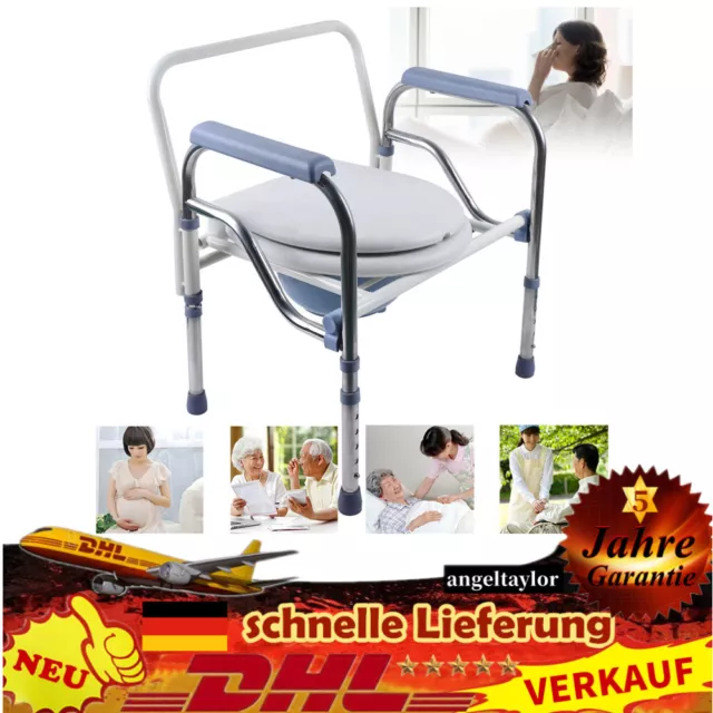 Toilettenstuhl WC Dusch Stuhl Duschstuhl Faltbare Duschstuhl Höhenverstellbar DE