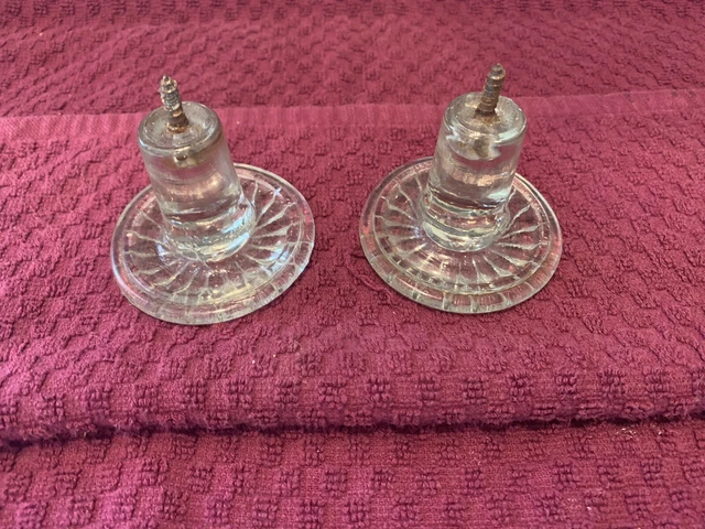 (2) Vintage Pressed Glass Curtain Tie Backs - Daisy pattern 2