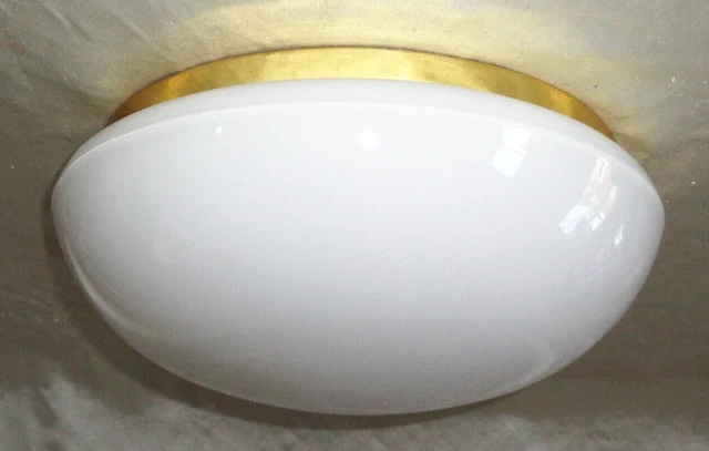 Mushroom Brass Flush Mount Ceiling Light Fixture Kitchen Bathroom Vintage 1950s