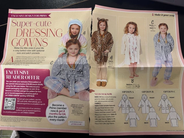 PRIMA SEWING PATTERN for women - COSY BELTED DRESSING GOWN ROBE FOR ...