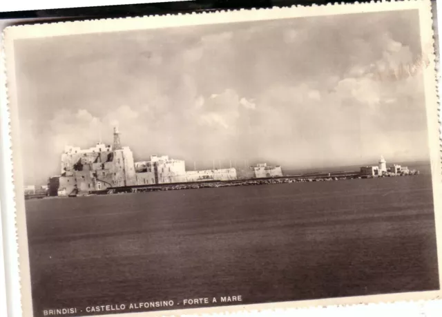 Cartolina  Brindisi Castello Alfonsino-Forte A Mare B/N  Viaggiata  Regalo